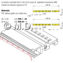 Adhesive strip numbered from 1 to 42 TE
